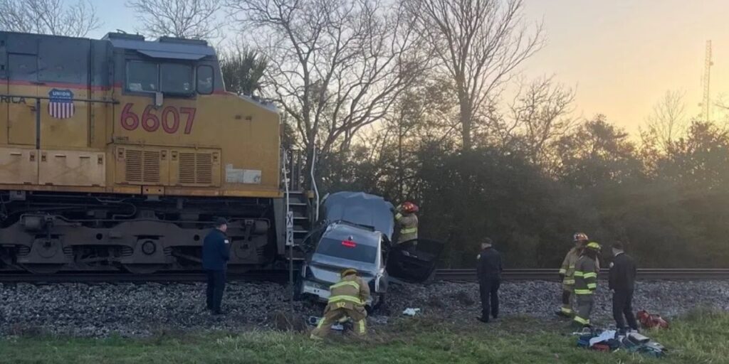 Driver Killed After Train Collides With Car on Tracks in Southeast Harris County