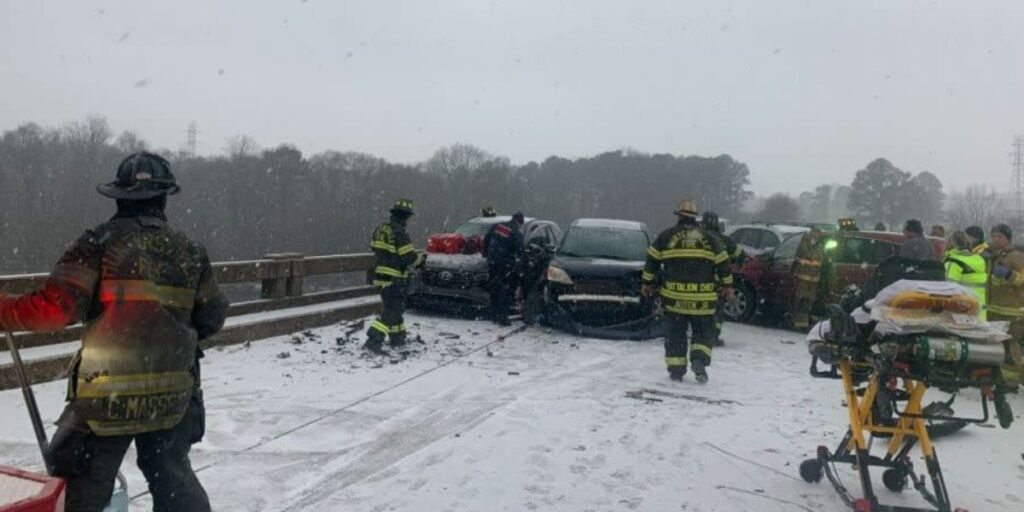 Five People Injured in Severe Multi-vehicle Crash on Icy NC HWY 73 Bridge in Huntersville, Near McGuire Nuclear Station