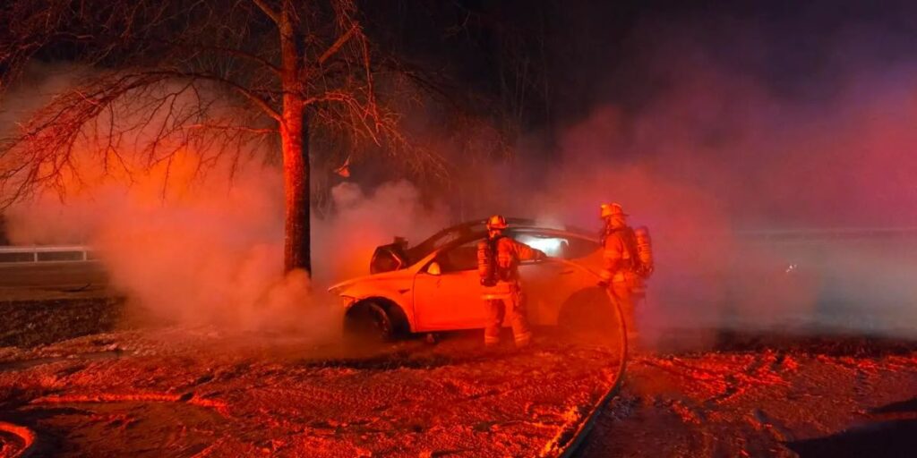 Person Hurt as Tesla Crashes and Catches Fire Near Hull Street Road, Chesterfield Police Say