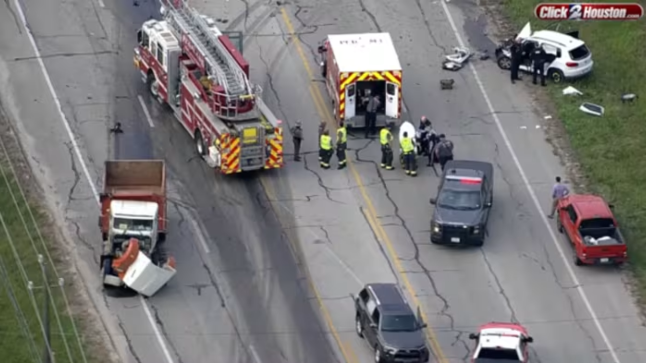 Three-Vehicle Collision Near Pearland Airport Involving Cement Truck Sends One Person to Hospital