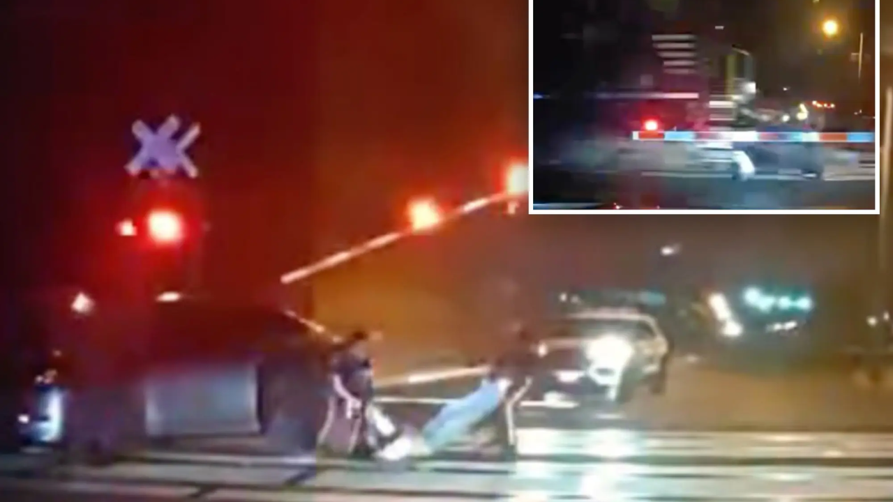 Incredible Rescue: NJ Cops Drag Man Seconds Before Train Smashes Into Car at Piscataway Crossing