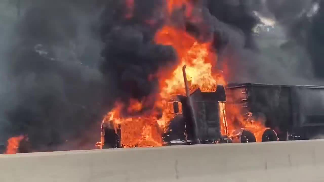 Tractor-Trailer Severely Damaged by Fire on I-79 in Washington County, No Injuries Reported
