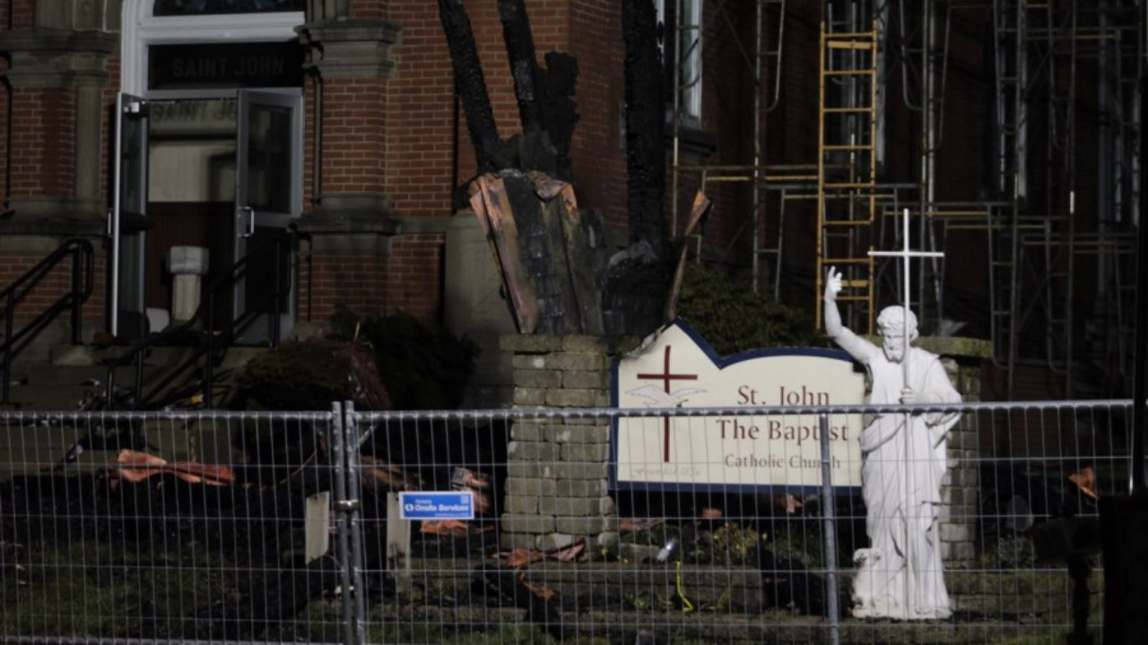 Historic 135-Year-Old Church in Dayton Severely Damaged in Fire, Salvage Work Underway
