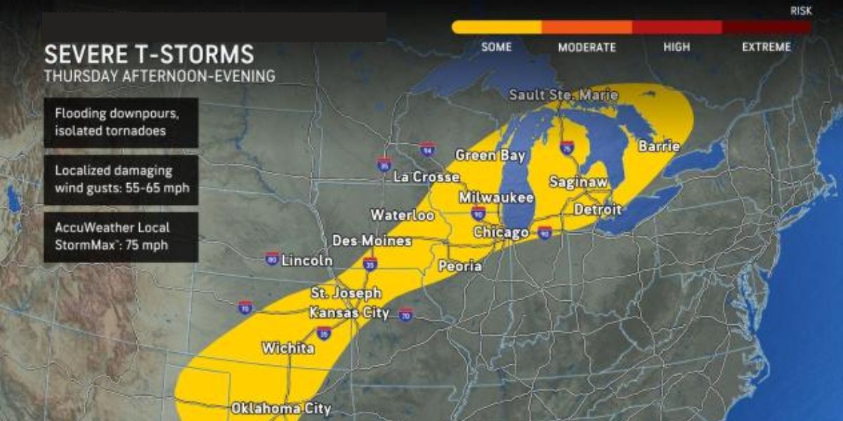 Severe Storms With High Winds to Sweep From Dakotas to New England